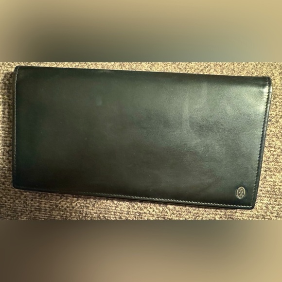 Cartier Handbags - Cartier Vintage Pasha Black Leather Long Wallet